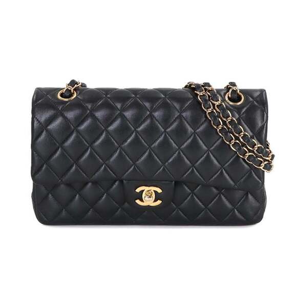 CHANEL Handbags - CHANEL Matelasse 25 Chain Shoulder Handbag in Black Lambskin with Gold Hardwa...